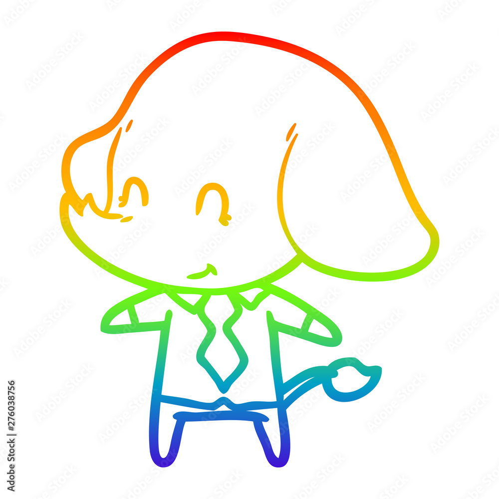 rainbow gradient line drawing cute cartoon elephant boss rainbow gradient line drawing cute cartoon elephant boss