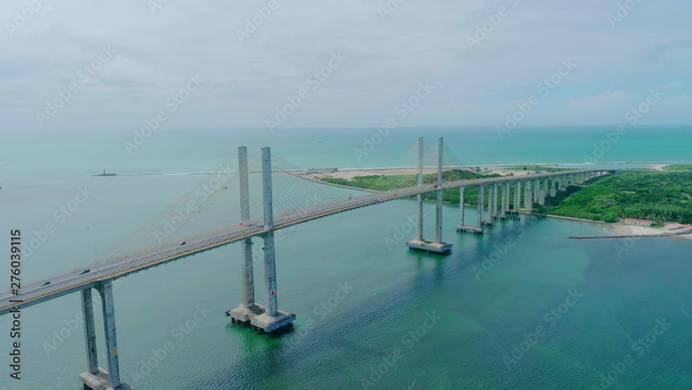 Aerial view of the bridge Newton Navarro of the city of Natal, RN. Aerial view of the bridge Newton Navarro of the city of Natal, RN.