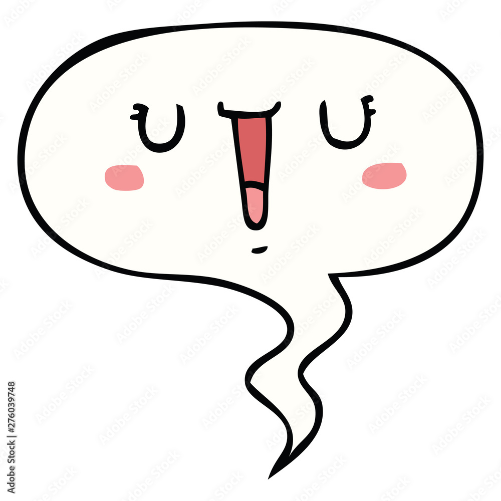 happy cartoon face and speech bubble happy cartoon face and speech bubble