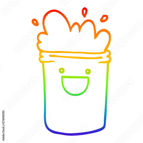 rainbow gradient line drawing cartoon happy drinks