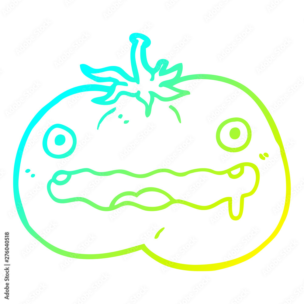 Obraz premium cold gradient line drawing cartoon tomato