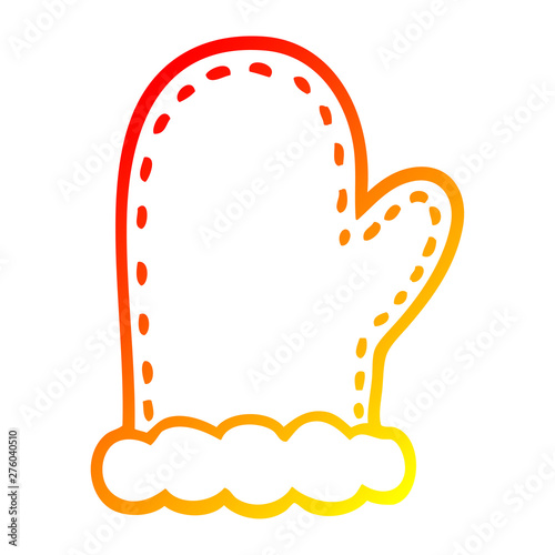 warm gradient line drawing cartoon oven mitts