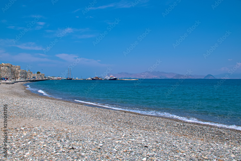 Beach and sea in Kos Greece
