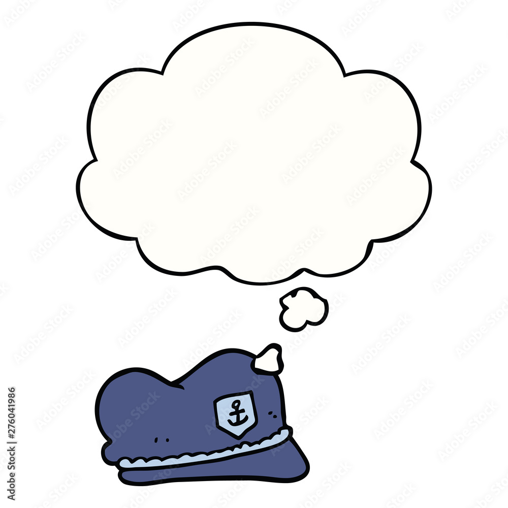 cartoon sailor hat and thought bubble cartoon sailor hat and thought bubble