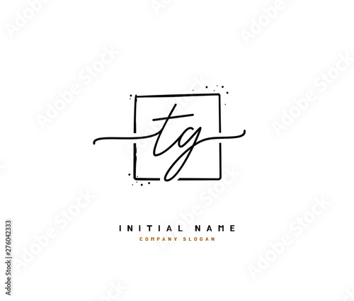 T G TG Beauty vector initial logo, handwriting logo of initial signature, wedding, fashion, jewerly, boutique, floral and botanical with creative template for any company or business.