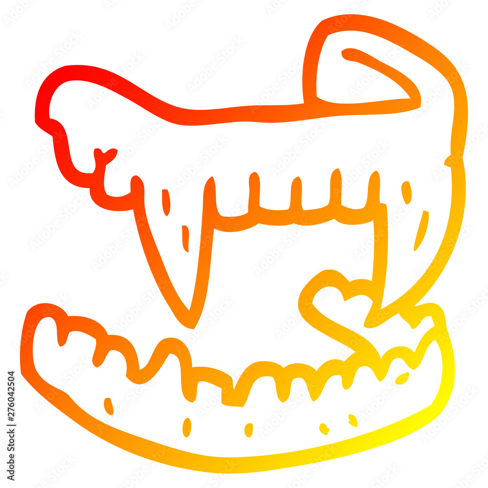 warm gradient line drawing cartoon halloween fangs warm gradient line drawing cartoon halloween fangs