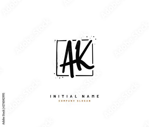 A K AK Beauty vector initial logo, handwriting logo of initial signature, wedding, fashion, jewerly, boutique, floral and botanical with creative template for any company or business.