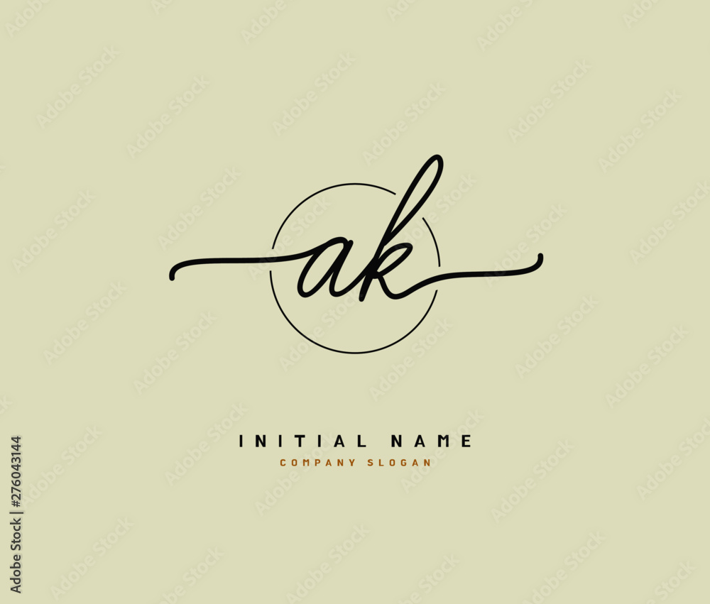 A K AK Beauty vector initial logo, handwriting logo of initial signature, wedding, fashion, jewerly, boutique, floral and botanical with creative template for any company or business. A K AK Beauty vector initial logo, handwriting logo of initial signature, wedding, fashion, jewerly, boutique, floral and botanical with creative template for any company or business.