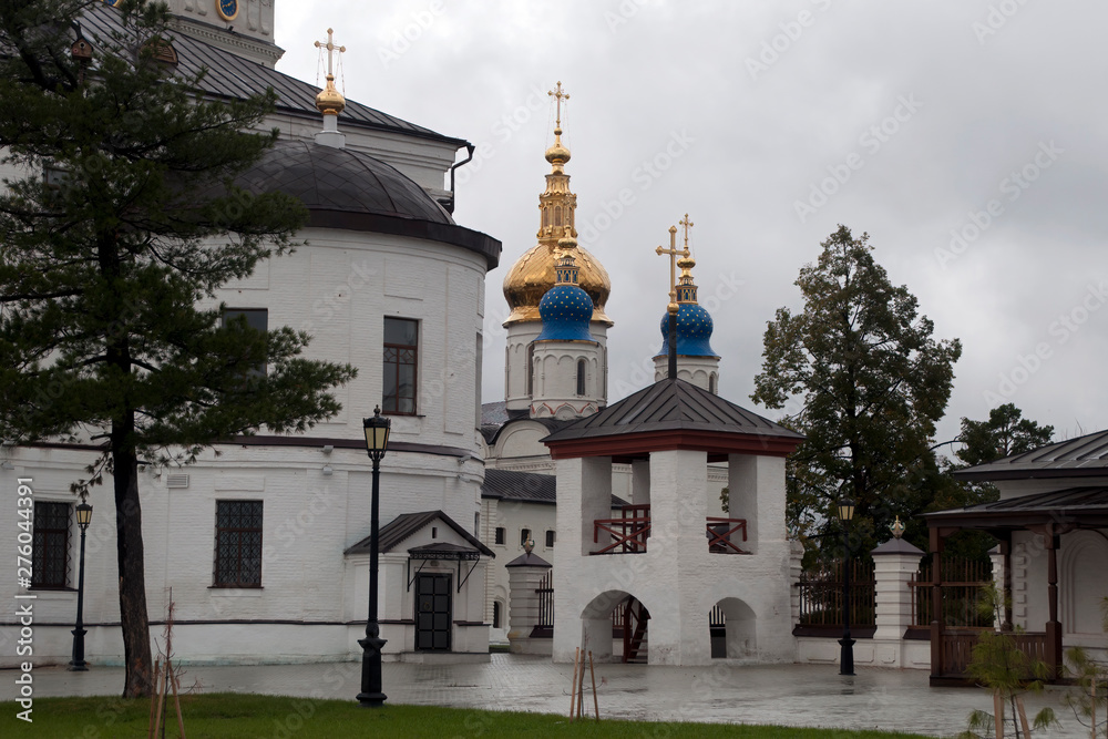 Tobolsk Russia, view of Kremlin buildings with gold domes of St Sophia Assumption Cathedral in background