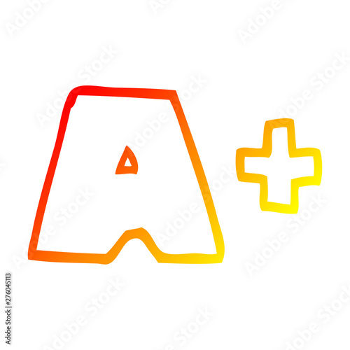 warm gradient line drawing cartoon letter grades