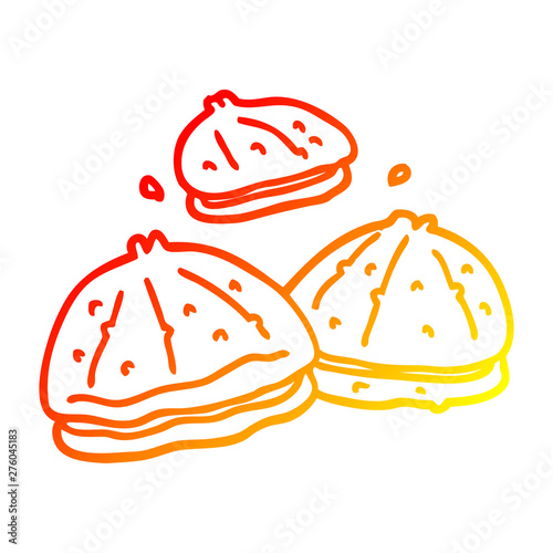 warm gradient line drawing cartoon fresh oysters