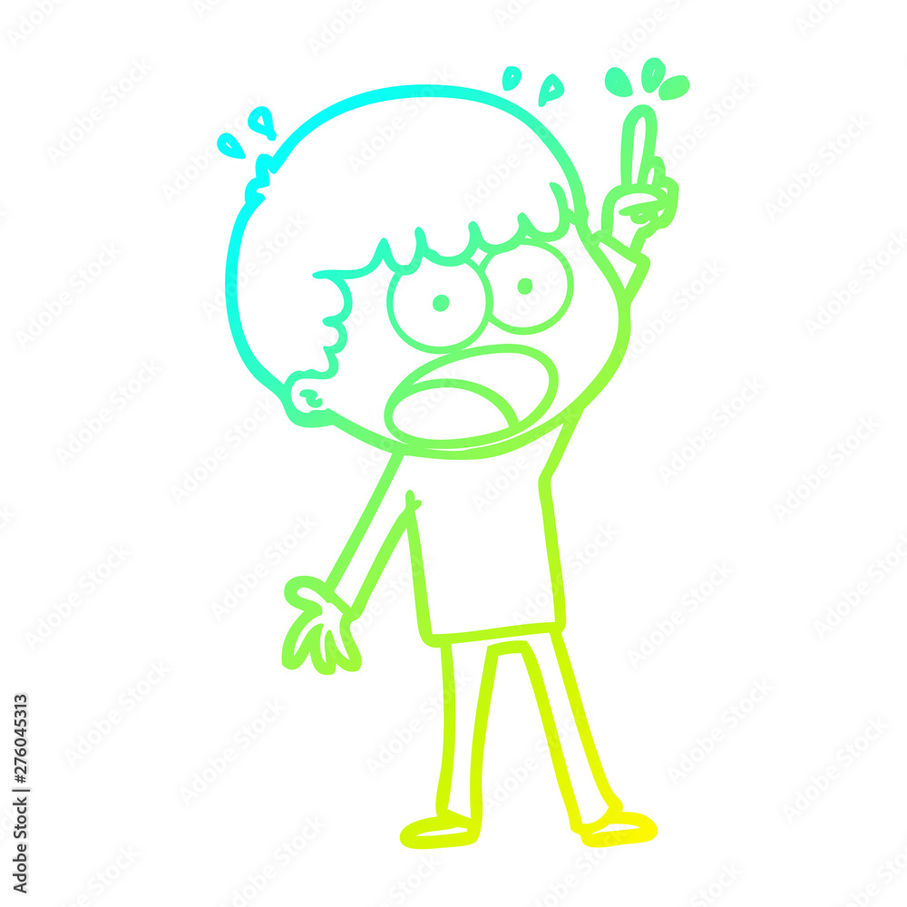 cold gradient line drawing cartoon shocked man cold gradient line drawing cartoon shocked man