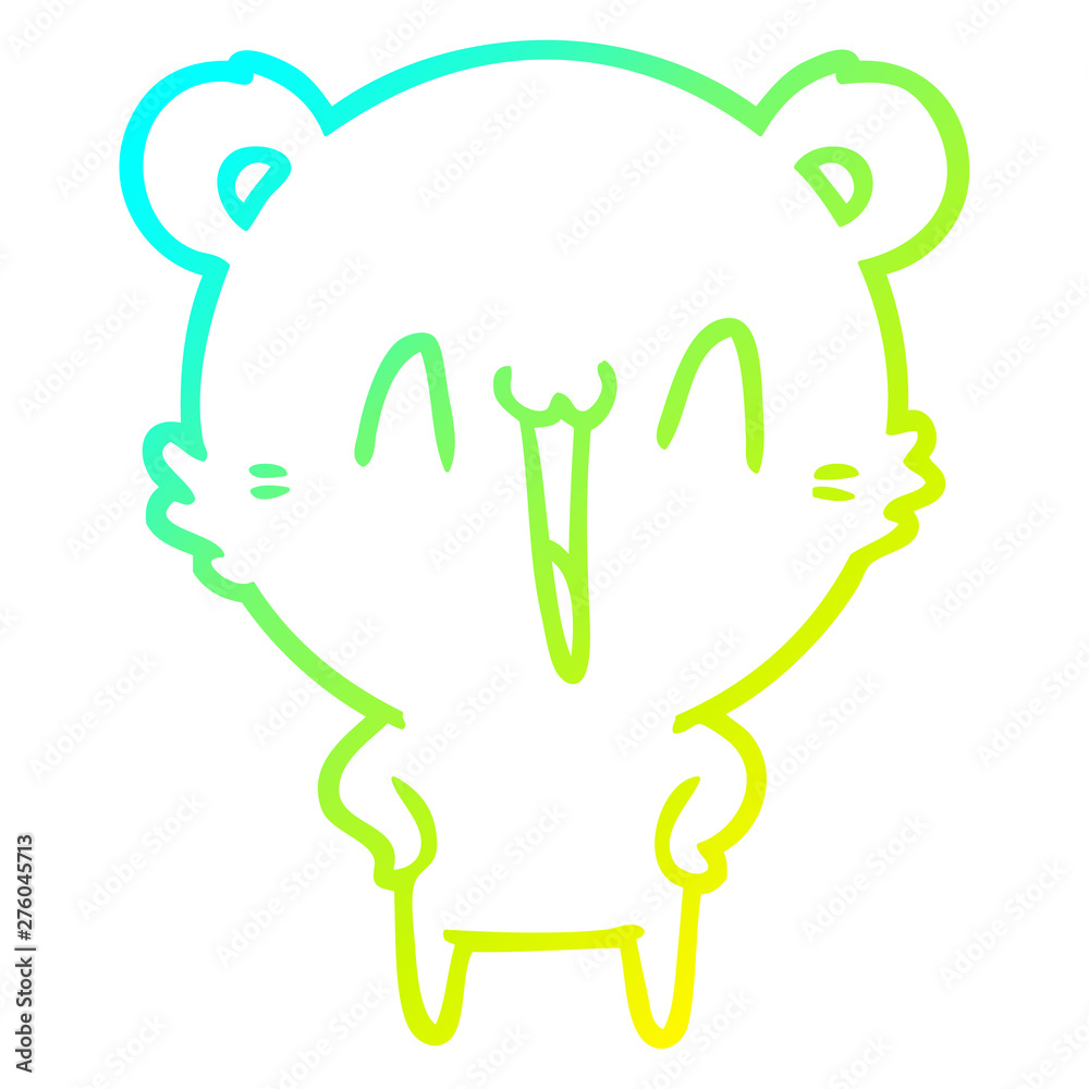 cold gradient line drawing happy polar bear cartoon cold gradient line drawing happy polar bear cartoon