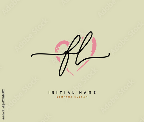F L FL Beauty vector initial logo, handwriting logo of initial signature, wedding, fashion, jewerly, boutique, floral and botanical with creative template for any company or business.