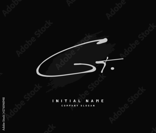 G T GT Beauty vector initial logo  handwriting logo of initial signature  wedding  fashion  jewerly  boutique  floral and botanical with creative template for any company or business.