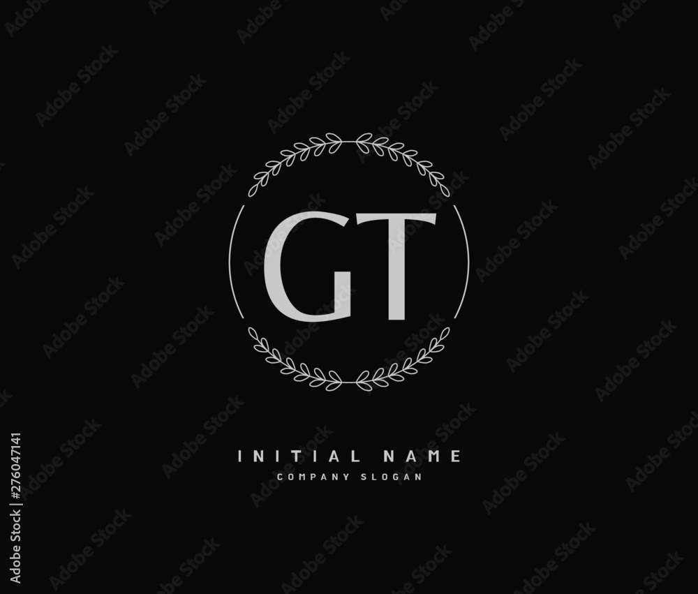 G T GT Beauty vector initial logo, handwriting logo of initial signature, wedding, fashion, jewerly, boutique, floral and botanical with creative template for any company or business. G T GT Beauty vector initial logo, handwriting logo of initial signature, wedding, fashion, jewerly, boutique, floral and botanical with creative template for any company or business.