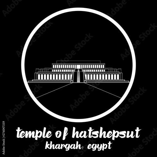 Circle Icon Temple of Hatshepsut.vector illustration