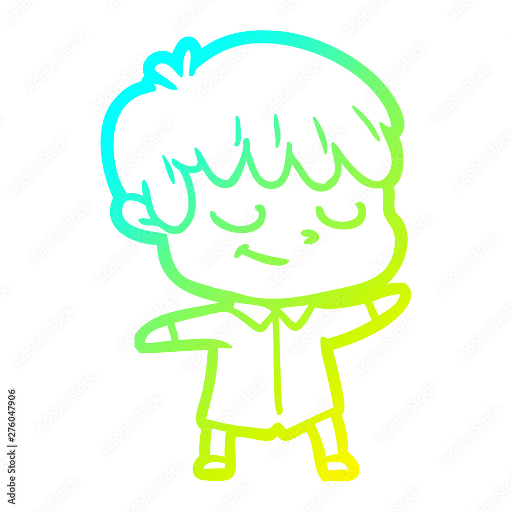 cold gradient line drawing cartoon happy boy cold gradient line drawing cartoon happy boy