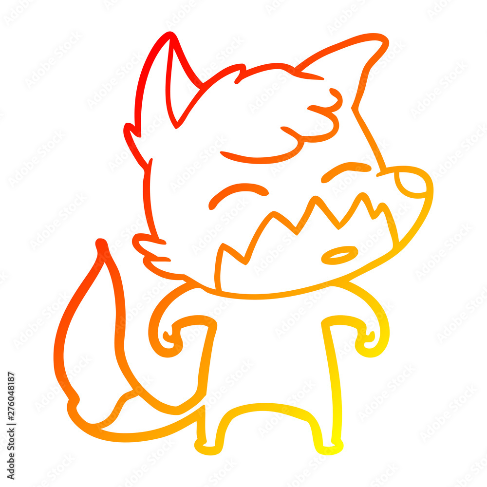 warm gradient line drawing cartoon fox warm gradient line drawing cartoon fox