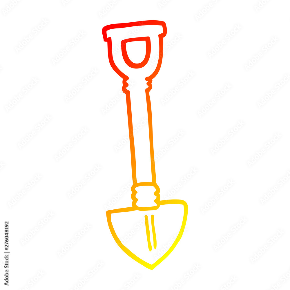 warm gradient line drawing cartoon spade warm gradient line drawing cartoon spade