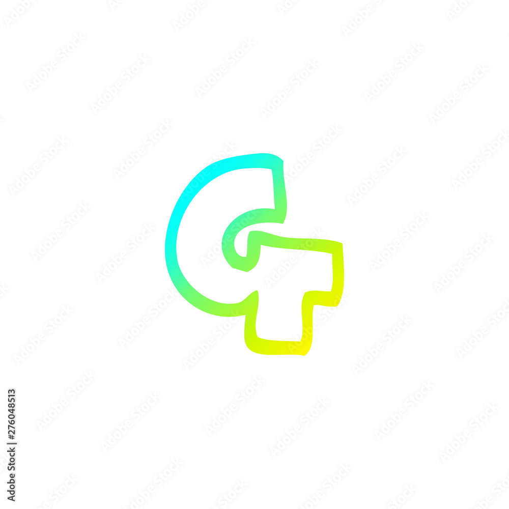cold gradient line drawing cartoon letter g cold gradient line drawing cartoon letter g
