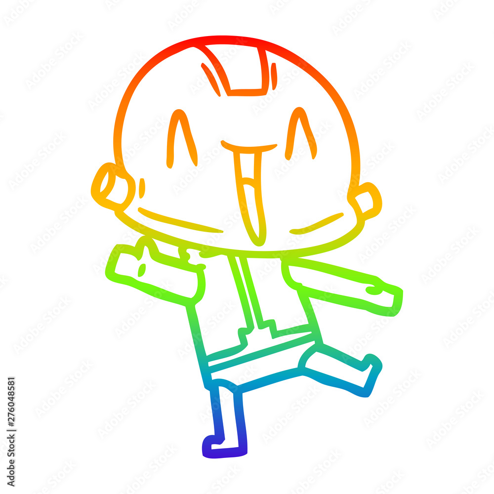 rainbow gradient line drawing cartoon robot rainbow gradient line drawing cartoon robot