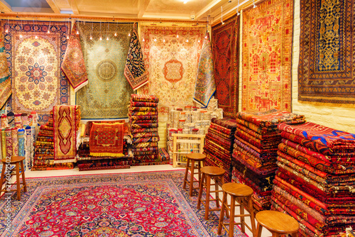 Awesome inside view of carpet shop in the Grand Bazaar