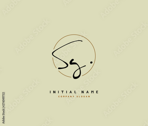 S G SG Beauty vector initial logo, handwriting logo of initial signature, wedding, fashion, jewerly, boutique, floral and botanical with creative template for any company or business.