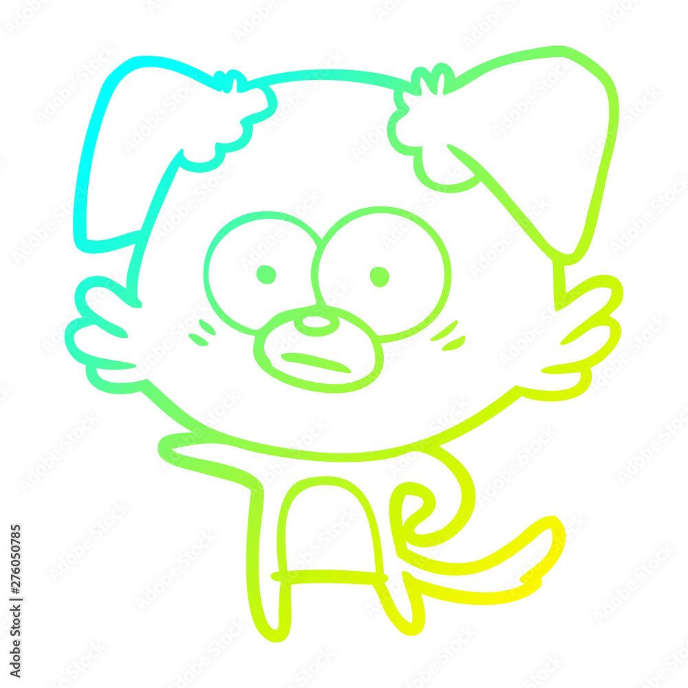 cold gradient line drawing nervous dog cartoon cold gradient line drawing nervous dog cartoon