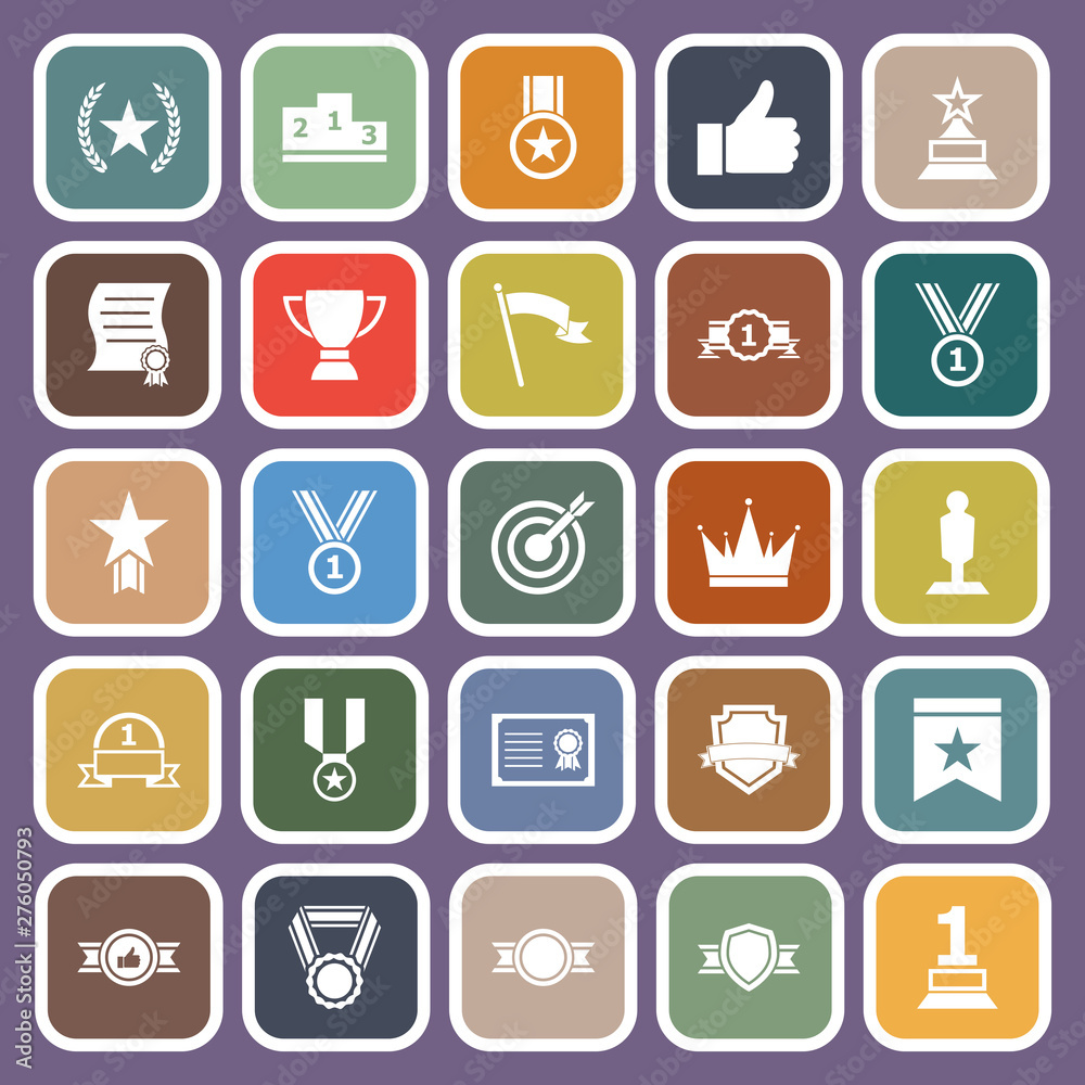 Victory flat icons on purple background Victory flat icons on purple background