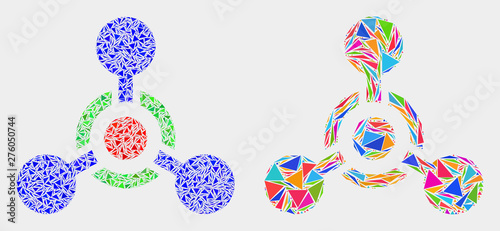 Toxic Nerve agent collage icon of triangle items which have variable sizes and shapes and colors. Geometric abstract vector design concept of toxic Nerve agent.