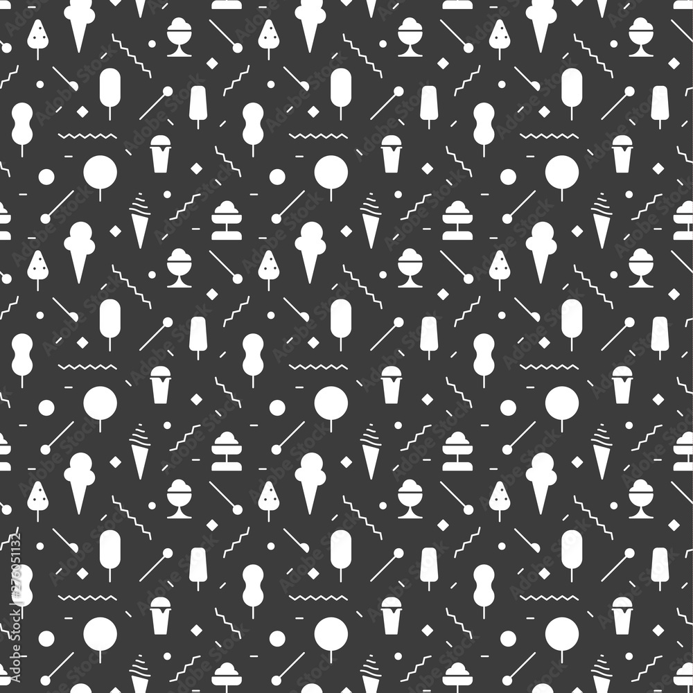 Obraz premium The geometric ice cream seamless pattern with lines.