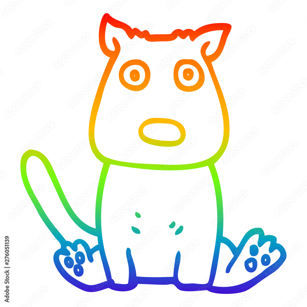 rainbow gradient line drawing cartoon calm dog rainbow gradient line drawing cartoon calm dog