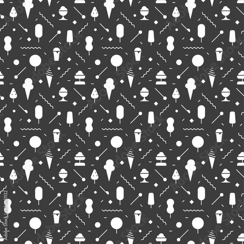 The geometric ice cream seamless pattern with lines.