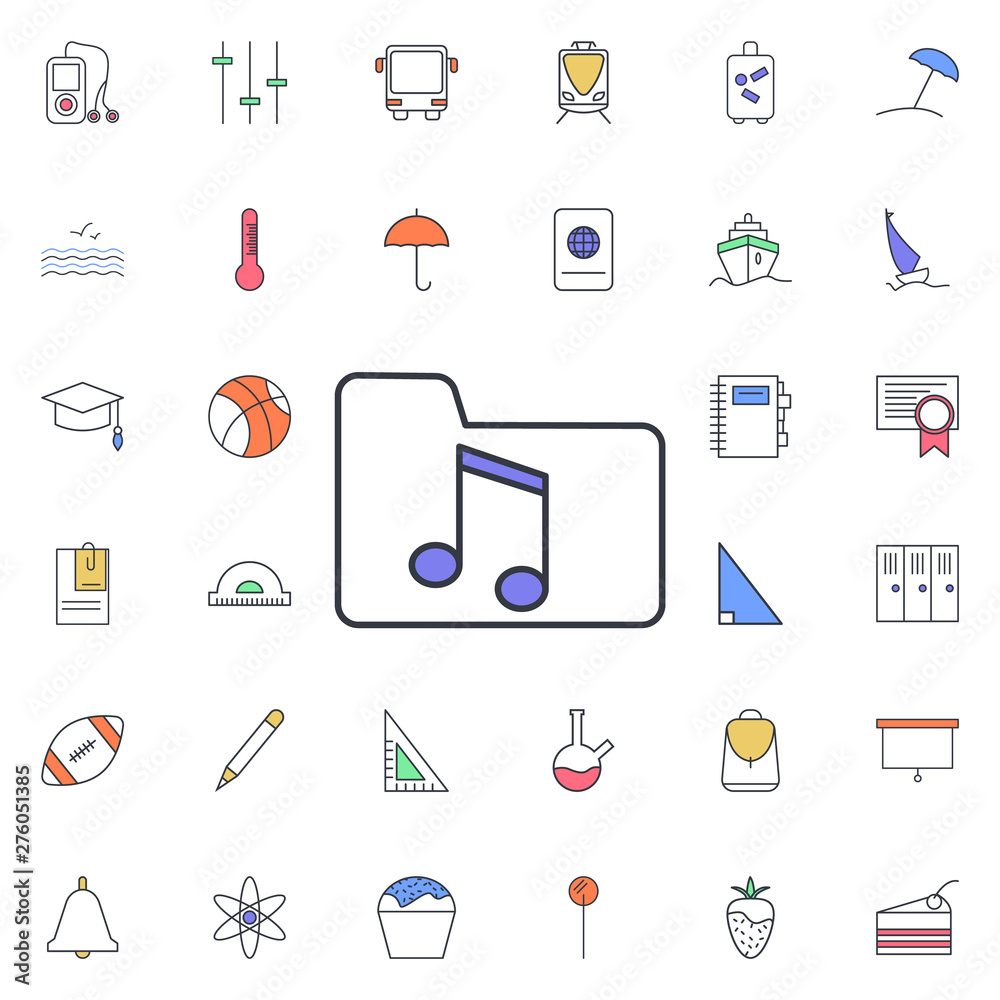 Folder with music icon. Universal set of web for website design and development, app development Folder with music icon. Universal set of web for website design and development, app development