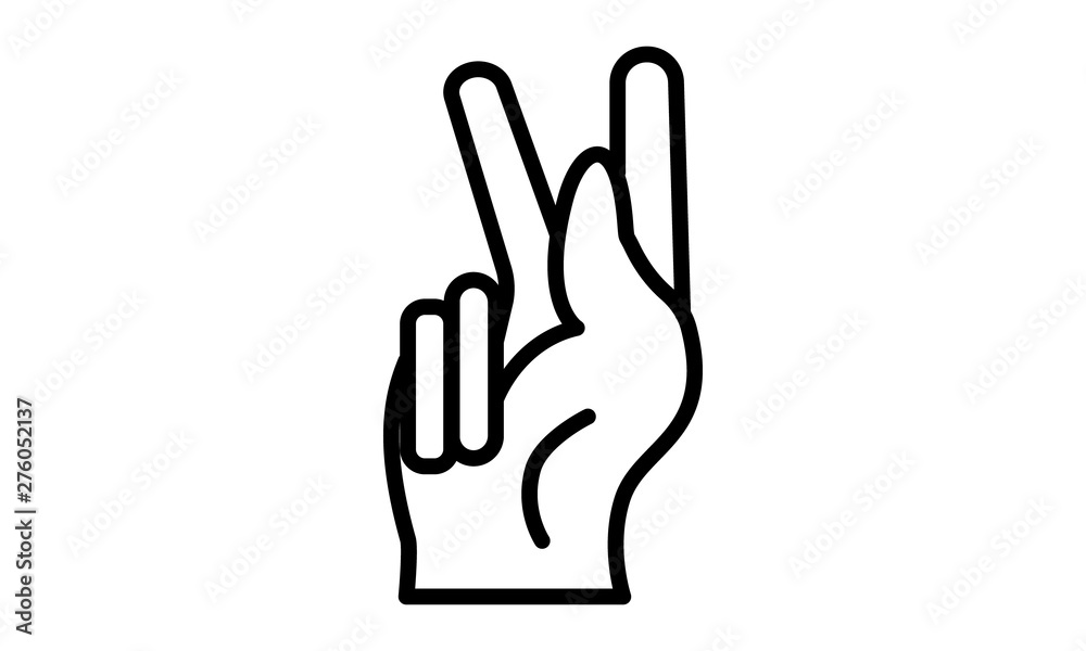Finger Spelling The Alphabet In American Sign Language (Asl). The Letter K  - Vector Stock Vector | Adobe Stock