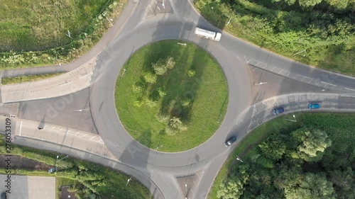 An aerial view of a roundabout in England photo