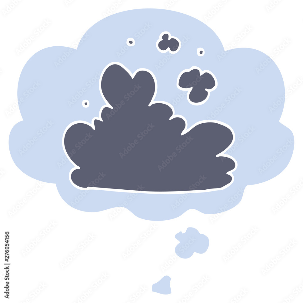 cartoon cloud and thought bubble in retro style cartoon cloud and thought bubble in retro style