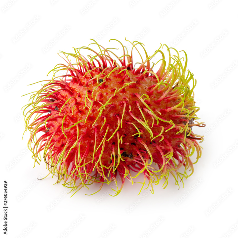 Naklejka premium Rambutan sweet fruit isolated over white background.
