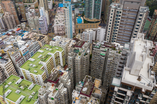 Aerial view of Hong Kong city