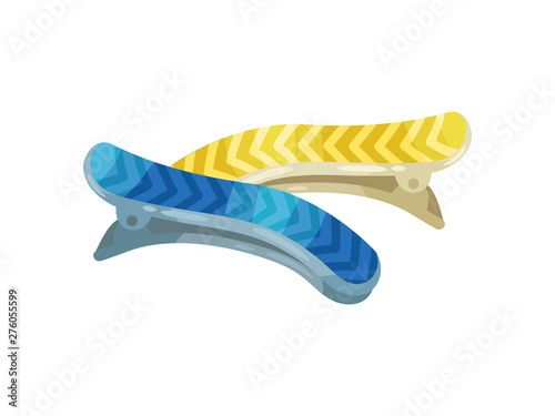 Two bright hairpins. Vector illustration on background.