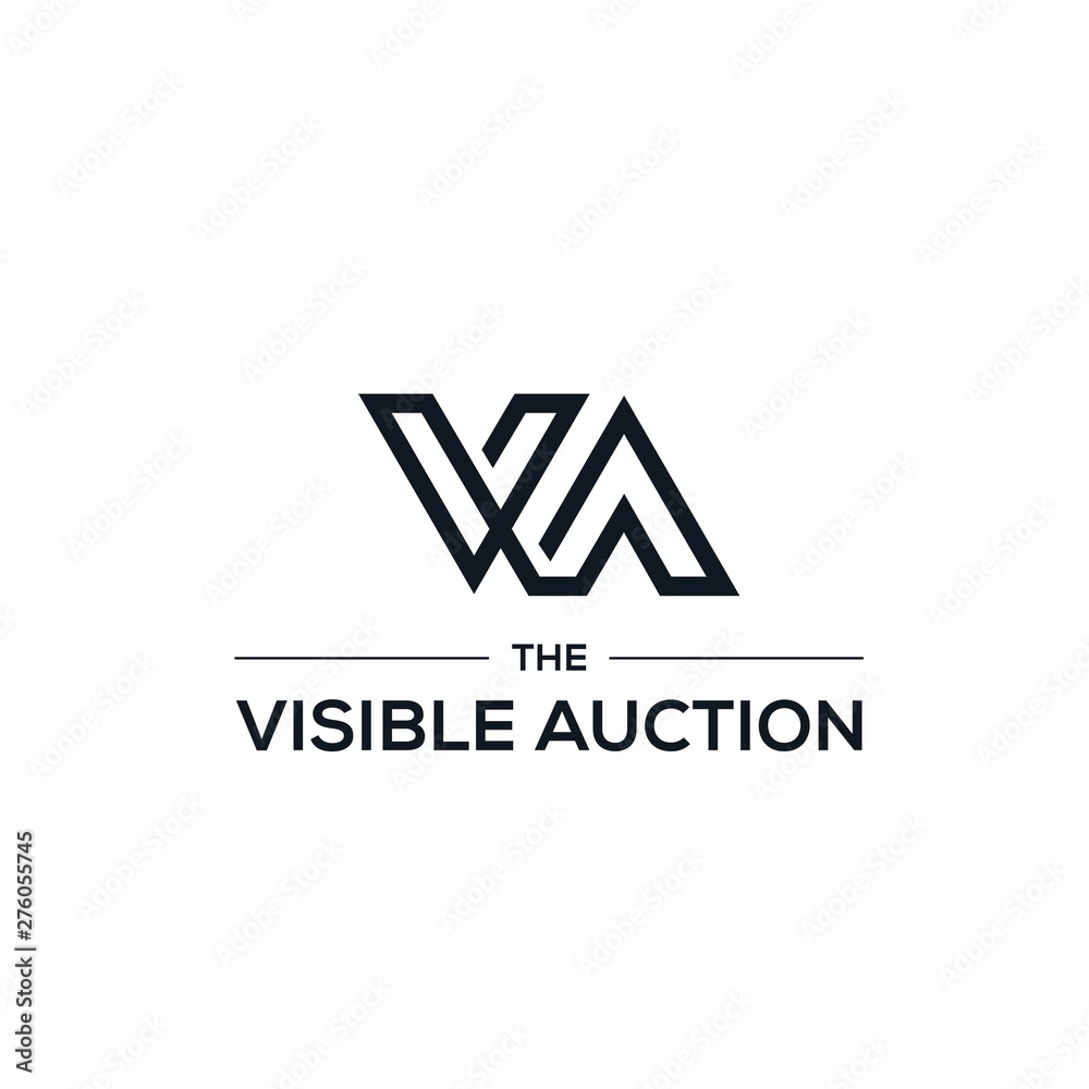 VA logo design - initial line art simple letter vector VA logo design - initial line art simple letter vector