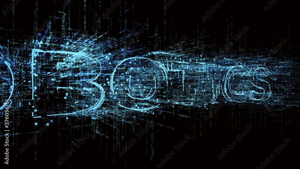 4k robotics animated word tag cloud;text design animation.The Matrix style binary computer code shaped text design animation;changing from zero to one digits;abstract future tech background.