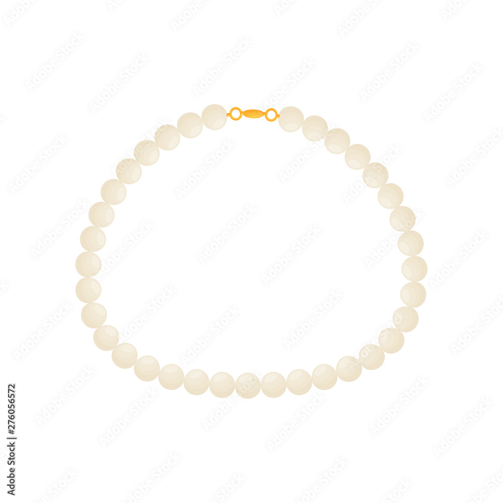 Obraz premium Pearl Necklace. Vector illustration on white background.