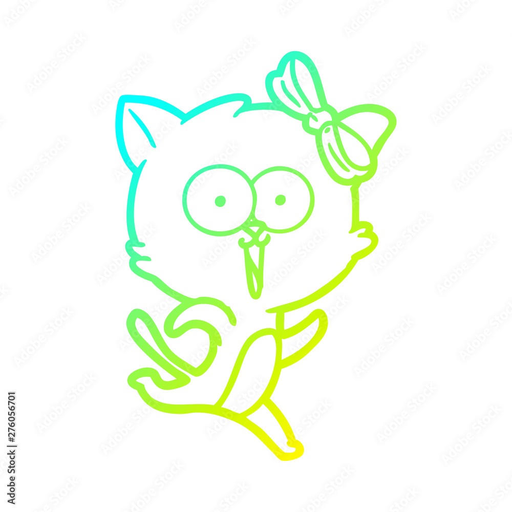 cold gradient line drawing cartoon cat cold gradient line drawing cartoon cat