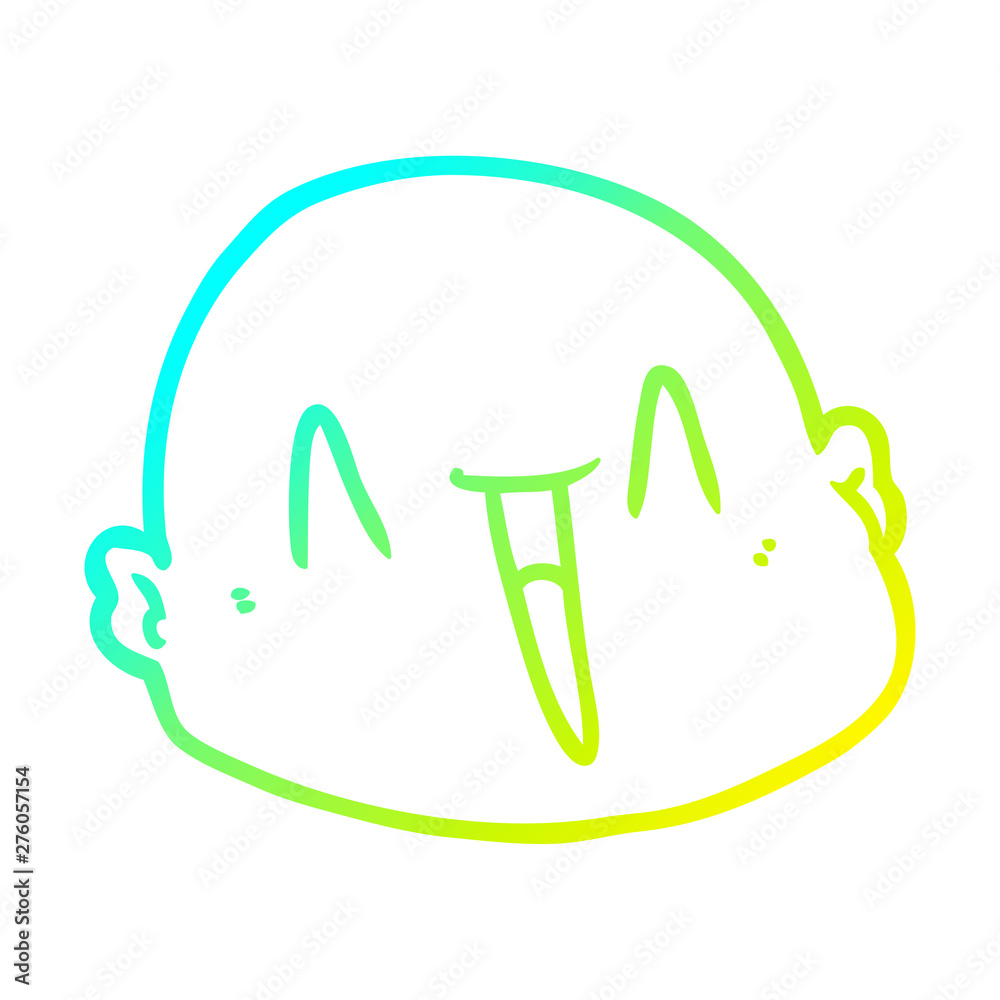 cold gradient line drawing cartoon bald man cold gradient line drawing cartoon bald man