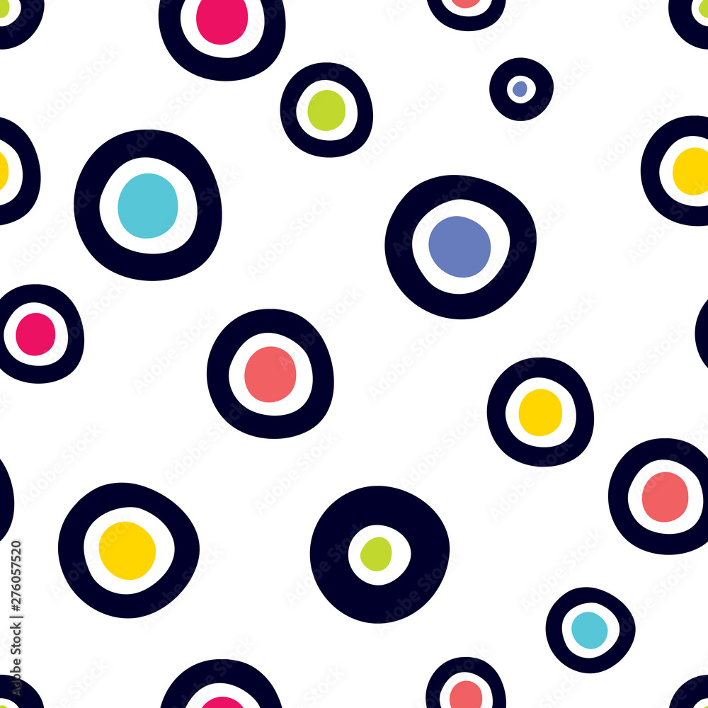 Naklejka premium Seamless pattern, polka dot fabric, wallpaper, vector.