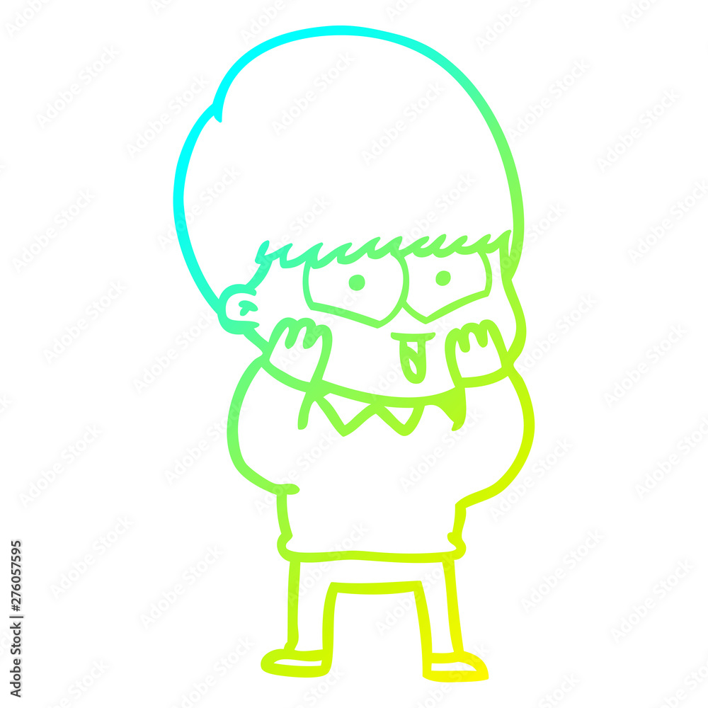 cold gradient line drawing cartoon happy boy cold gradient line drawing cartoon happy boy