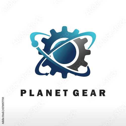 Planet gear icon and logo concept