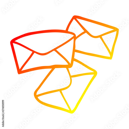 warm gradient line drawing cartoon letters